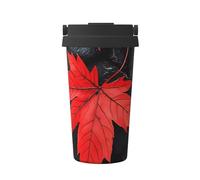 ZSUUGJ Red Leaf Weed Leaf Portable Stainless Steel Travel Mug - Insulated Hot & Cold Drink Tumbler with Leak-Proof Lid, Commuter-Friendly Coffee Cup for Office, Car & Outdoors