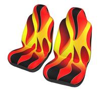 ZSUUGJ Retro Hot Flames Car Seat Covers For Cars, Suvs & Trucks - Elastic, Stylish, Protective Cushion Covers For Men & Women