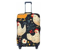 Zsuugj Rooster Chicken Travel Luggage Covers For Suitcase Elastic Suitcase Protector Anti-Scratch Spandex Baggage Covers Fits 18-32 Inch Luggage, Black, XL