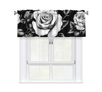ZSUUGJ Rose Gothic Café Style Kitchen Curtains For Small Windows - Washable, Lightweight Curtain Panels For Bathroom, Utility Room & Home Décor