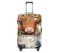 ZSUUGJ Rustic Floral Sunflower Western Cowboy Boots Travel Luggage Covers For Suitcase Elastic Suitcase Protector Anti-Scratch Spandex Baggage Covers Fits 18-32 Inch Luggage, Black, S