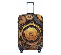 ZSUUGJ Rusty Steampunk Clock Travel Luggage Covers For Suitcase Elastic Suitcase Protector Anti-Scratch Spandex Baggage Covers Fits 18-32 Inch Luggage, Black, XL