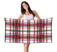 Zsuugj Scottish Pattern Beach Towel 27.5" X 55" Lightweight Beach Towel Quick Dry Blanket for Vacation Essentials Gift
