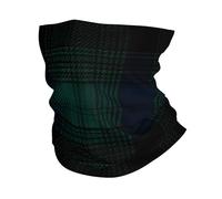 ZSUUGJ Scottish Plaid Green Blue Tartan Neck Gaiter Uv Protection Bandana, Head Wrap, Balaclava For Sports, Cycling, Running, Hiking