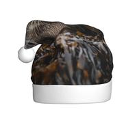 ZSUUGJ Sea Otter Family Plush Santa Cap For Adults, Soft Holiday Hat With White Trim And Pom-Pom, Reusable Festive Accessory For Home, Office & Party