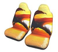 ZSUUGJ Sea Sunset Flying Dragon Car Seat Covers For Cars, Suvs & Trucks - Elastic, Stylish, Protective Cushion Covers For Men & Women