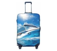 ZSUUGJ Seaside Cruise Ship Travel Luggage Covers For Suitcase Elastic Suitcase Protector Anti-Scratch Spandex Baggage Covers Fits 18-32 Inch Luggage, Black, M