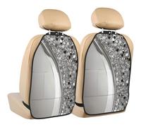 ZSUUGJ Silver Sparkle Glam Bling Durable Anti-Kick Car Seat Protector Pcs, Waterproof Mat For Cars, Trucks And Suvs, Easy To Install And Clean