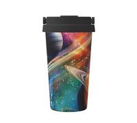 ZSUUGJ Solar System Planets Portable Stainless Steel Travel Mug - Insulated Hot & Cold Drink Tumbler with Leak-Proof Lid, Commuter-Friendly Coffee Cup for Office, Car & Outdoors