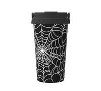 ZSUUGJ Spider Web Portable Stainless Steel Travel Mug - Insulated Hot & Cold Drink Tumbler with Leak-Proof Lid, Commuter-Friendly Coffee Cup for Office, Car & Outdoors