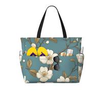 ZSUUGJ Sprout Extra Large Beach Tote Bag With Zipped Pockets - Sandproof Waterproof Holiday Bag For Pool, Picnic, Gym & Travel