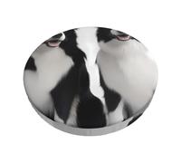 ZSUUGJ Two Border Collie Patterned Round Bar Stool Covers, Washable Elastic Slip-On Chair Seat Protector For - Inch Stools, Non-Slip Cushion Cover For Home, Bar & Restaurant