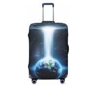 ZSUUGJ UFO Spaceship Travel Luggage Covers Suitcase Elastic Suitcase Protector Scratch Resistant Spandex Fits 18-32 Inch Luggage, Black, Medium, black, M