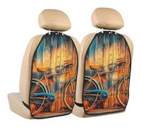 ZSUUGJ Vintage Bicycle Durable Anti-Kick Car Seat Protector Pcs, Waterproof Mat For Cars, Trucks And Suvs, Easy To Install And Clean