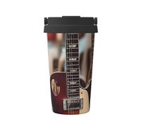 ZSUUGJ Vintage Guitars Portable Stainless Steel Travel Mug - Insulated Hot & Cold Drink Tumbler with Leak-Proof Lid, Commuter-Friendly Coffee Cup for Office, Car & Outdoors