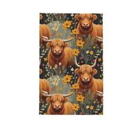 Zsuugj Vintage Highland Cows Kitchen Microfiber Towels, Waffle Quick Dry Tea Hand Towel Dish Cloth for Kitchen Dry 16x26 Inch
