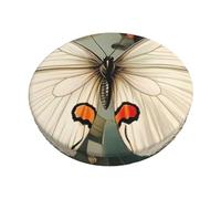 ZSUUGJ Vintage Paper Butterfly Patterned Round Bar Stool Covers, Washable Elastic Slip-On Chair Seat Protector For - Inch Stools, Non-Slip Cushion Cover For Home, Bar & Restaurant