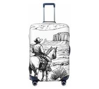 Zsuugj West Cowboy Travel Luggage Covers For Suitcase Elastic Suitcase Protector Anti-Scratch Spandex Baggage Covers Fits 18-32 Inch Luggage, Black, S