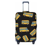 Zsuugj Yellow School Buses Travel Luggage Covers For Suitcase Elastic Suitcase Protector Anti-Scratch Spandex Baggage Covers Fits 18-32 Inch Luggage, Black, L