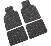 ZSWXDJIZN 4 Pcs Floor Mats For Cars for Jaguar E-Pace (2017-), Leather Car Floor Mats All Weather Non-Slip Duty Floor Mats, black-white