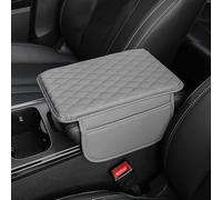 ZSWXDJIZN Car Armrest Cushion for Hyundai Tucson IV 2024 2025, Car Center Console Cushion Pad Leather Armrest Seat Box Cover Protector,Grey