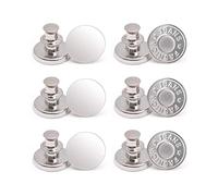 ZSXIN 12 Sets Button Pins for Jeans, No Sew Jean Buttons Replacement,Removable Adjustable Instant Extender or Reduce Any Pants Waist (Silver)