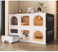 ZSXZCBDQ Cat Cage, Multi-layer Luxury Cat Cage, Indoor Cat Cage With Cat Litter Box, Hollow Design On Both Sides To Avoid Stuffiness,(Gray,105 * 45 * 70cm)