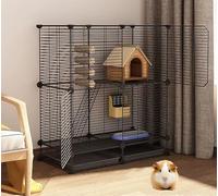 ZSXZCBDQ Guinea Pig Cage, Kitten Fence, Dog Fence, Chinchilla Fence, Pet Fence, Small Animal Fence With Gate,(Black,75 * 39 * 84cm)
