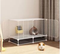 ZSXZCBDQ Guinea Pig Cage, Kitten Fence, Dog Fence, Chinchilla Fence, Pet Fence, Small Animal Fence With Gate,(White,75 * 39 * 48cm)