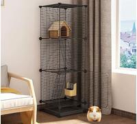 ZSXZCBDQ Guinea Pig Cage, Kitten Fence, Dog Fence, Chinchilla Fence, Pet Fence, Small Animal Fence With Gate,(Black,39 * 39 * 120cm)