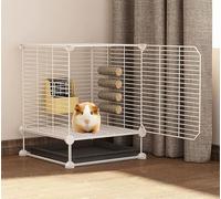 ZSXZCBDQ Guinea Pig Cage, Kitten Fence, Dog Fence, Chinchilla Fence, Pet Fence, Small Animal Fence With Gate,(White,37 * 37 * 48cm)