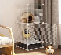 ZSXZCBDQ Guinea Pig Cage, Kitten Fence, Dog Fence, Chinchilla Fence, Pet Fence, Small Animal Fence With Gate,(White,39 * 39 * 84cm)