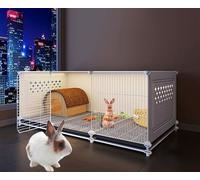 ZSXZCBDQ Luxury Rabbit House, Rabbit Guinea Pig Cage, Injection-molded Transparent Rabbit Cage, DIY Large Space Chinchilla Cage,(105 * 45 * 42cm)