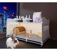 ZSXZCBDQ Luxury Rabbit House, Rabbit Guinea Pig Cage, Injection-molded Transparent Rabbit Cage, DIY Large Space Chinchilla Cage,(105 * 45 * 57cm)