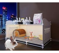 ZSXZCBDQ Luxury Rabbit House, Rabbit Guinea Pig Cage, Injection-molded Transparent Rabbit Cage, DIY Large Space Chinchilla Cage,(105 * 45 * 52cm)