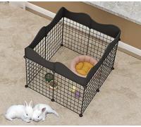ZSXZCBDQ Outdoor Rabbit Fence, Encrypted Metal Mesh, DIY Small Animal Cage Fence, Rabbit Run,(Black,75 * 75 * 57cm)