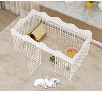 ZSXZCBDQ Outdoor Rabbit Fence, Encrypted Metal Mesh, DIY Small Animal Cage Fence, Rabbit Run,(White,147 * 75 * 57)