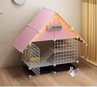 ZSXZCBDQ Rabbit Cage, Pet Fence, Indoor DIY Dog House, Indoor Rabbit Fence with Large Top Storage Space,(Pink,75 * 39 * 84cm)