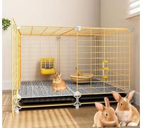 ZSXZCBDQ Small Animal Cage, Large Hamster Cage with 360° Universal Wheels, Metal and PP Material, Guinea Pig Cage wire Mesh Villa,(70 * 35 * 39cm)