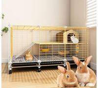 ZSXZCBDQ Small Animal Cage, Large Hamster Cage with 360° Universal Wheels, Metal and PP Material, Guinea Pig Cage wire Mesh Villa,(105 * 35 * 53cm)