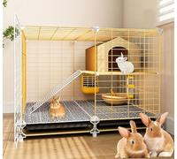 ZSXZCBDQ Small Animal Cage, Large Hamster Cage with 360° Universal Wheels, Metal and PP Material, Guinea Pig Cage wire Mesh Villa,(70 * 35 * 49cm)