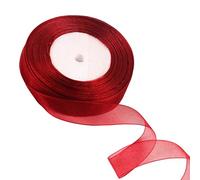 ZSYIULIA 15mm Wine Red Organza Chiffon Ribbon for Gift Wrapping, Crafting, Party & Wedding Decorations, Luxurious Elegant Fabric, 45M