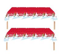 ZSYIULIA 2Pcs 137 * 274cm Christmas Disposable Tablecloth Decorations,Disposable Party Table Cloth Table Covers Dining Tablecover for Indoor or Outdoor Birthday Hero,Christmas Picnic