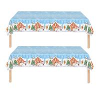 ZSYIULIA 2Pcs 137 * 274cm Christmas Disposable Tablecloth Decorations Disposable Party Table Cloth Table Covers Dining Tablecover for Indoor or Outdoor Birthday Hero,Christmas Picnic