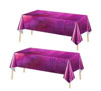ZSYIULIA 2Pcs 137 * 274cm Hot Pink Disposable Tablecloth Decorations for Christmas, Birthday, Picnic Party