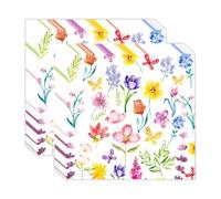 ZSYIULIA 40 Pcs Summer Floral Soft Paper Napkins, Floral Napkins Disposable Wild Flowers Party Napkins for Afternoon Tea, Birthday, Baby Shower Wedding, Hen Party Decoration 33x33cm