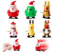 ZSYIULIA 6 Pack Christmas Wind Up Toys for Boys Girls Kids, Christmas Novelty Shake Head Walking Clockwork Toy, Santa Walking Toys for Kids Christmas Party, Kids Party Bag, Xmas Stocking Gifts