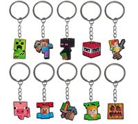 ZSYIULIA Gaming Party Bag Fillers 10 Pack Set, Ultimate Miner Keyrings Themed Birthday Gift Fillers for Kids Boys Goodie Bags Decorations