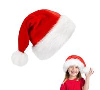 ZSYIULIA Santa Hats 28 * 38cm, Classic Velvet Plush Santa Claus Xmas Hats for Kids, Adults, Christmas Party, Holiday, New Year