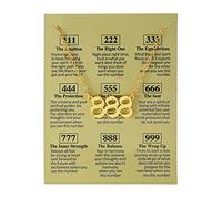 ZSYTF Angel Number Necklace 111 222 333 444 555 666 777 888 999 Necklace Gold Plated Stainless Steel Pendant Jewelry